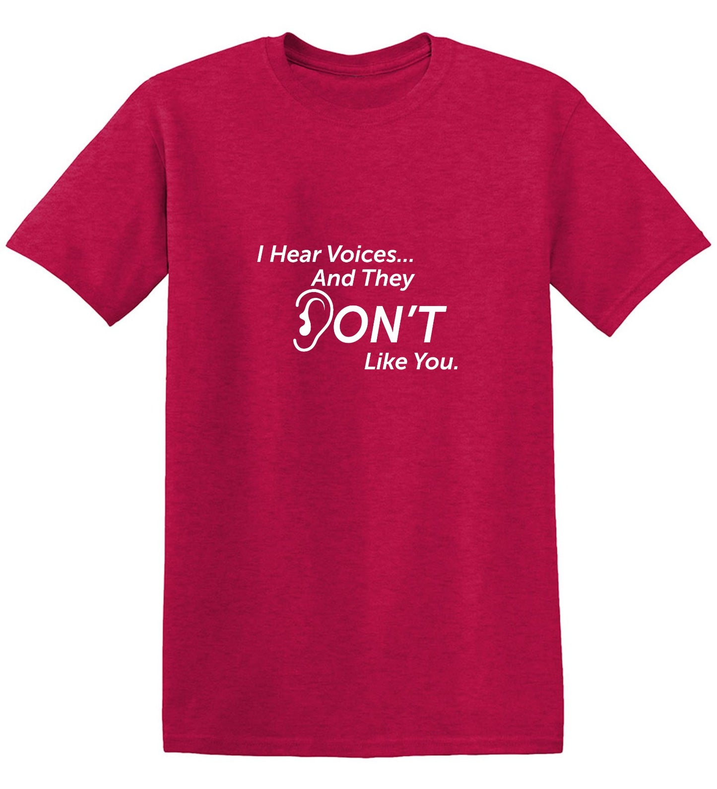 Funny T-Shirts design "I Hear Voicesâ€¦ And They Don't Like You. New - Youth"
