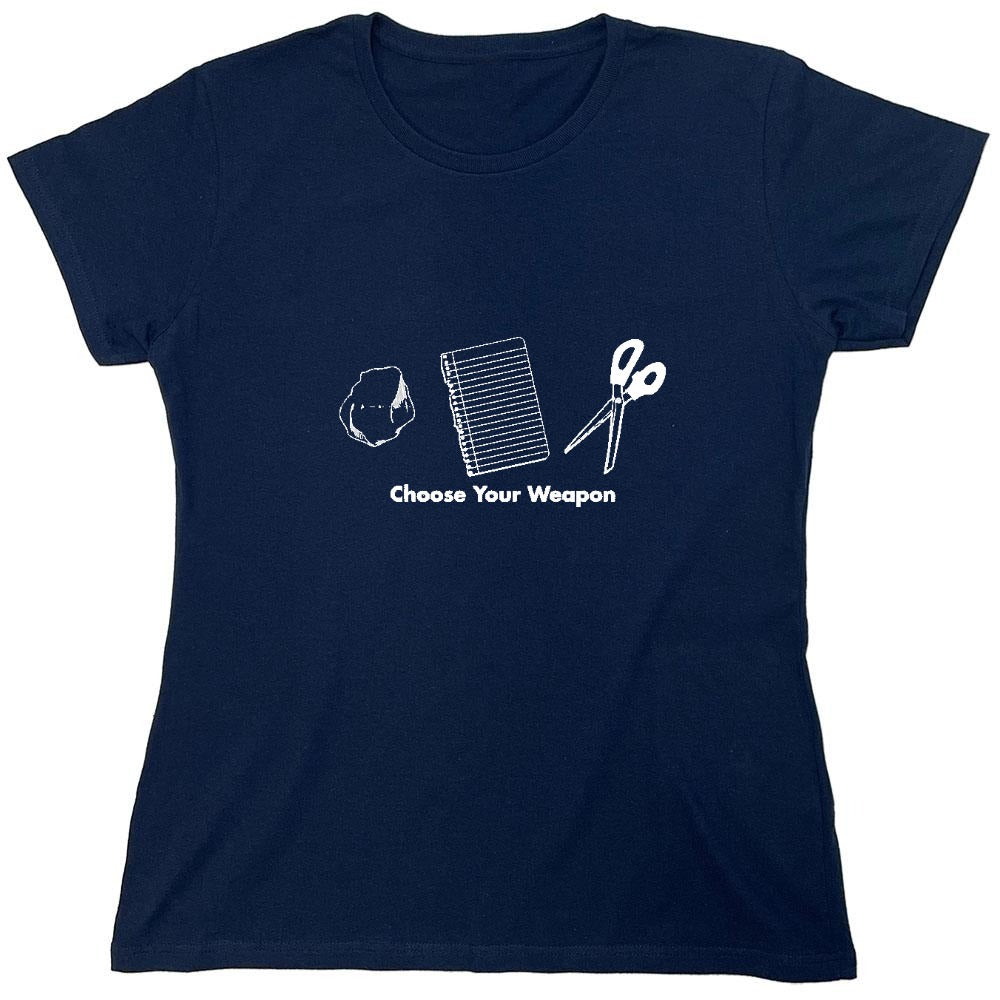 Funny T-Shirts design "Choose Your Weapon Rock Paper Scissors - Womens"