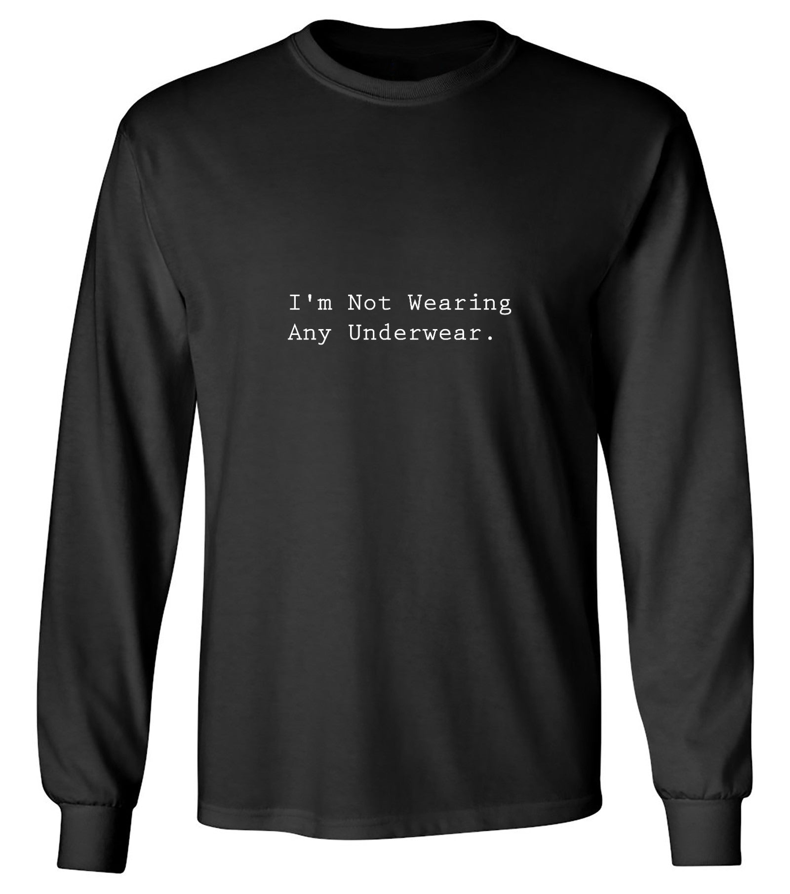 Funny T-Shirts design "I'm Not Wearing Any Underwear. - Long Sleeve"