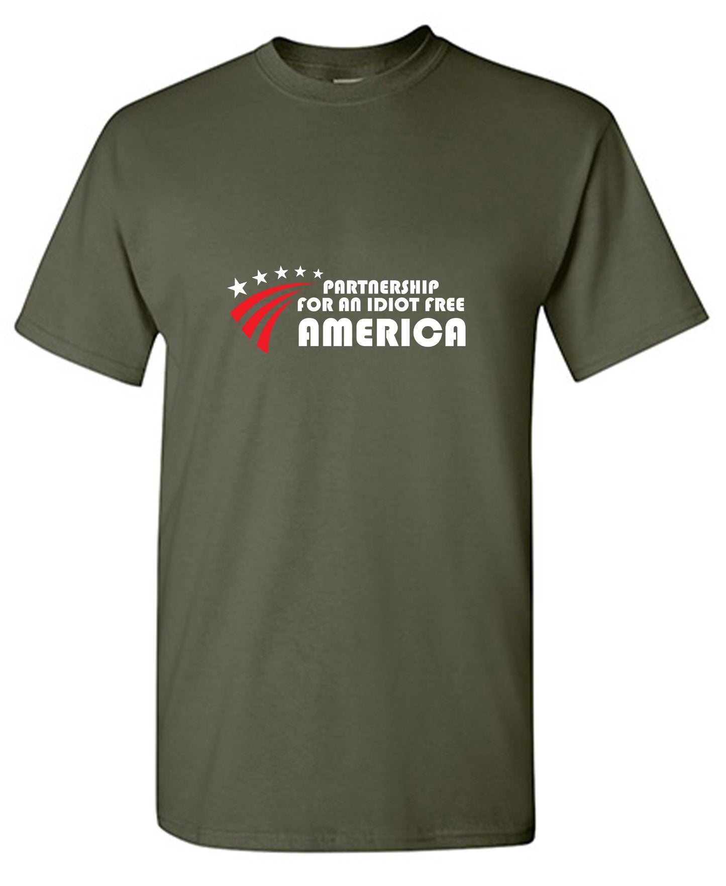 Funny T-Shirts design "Partnership For An Idiot Free America  T-Shirt"