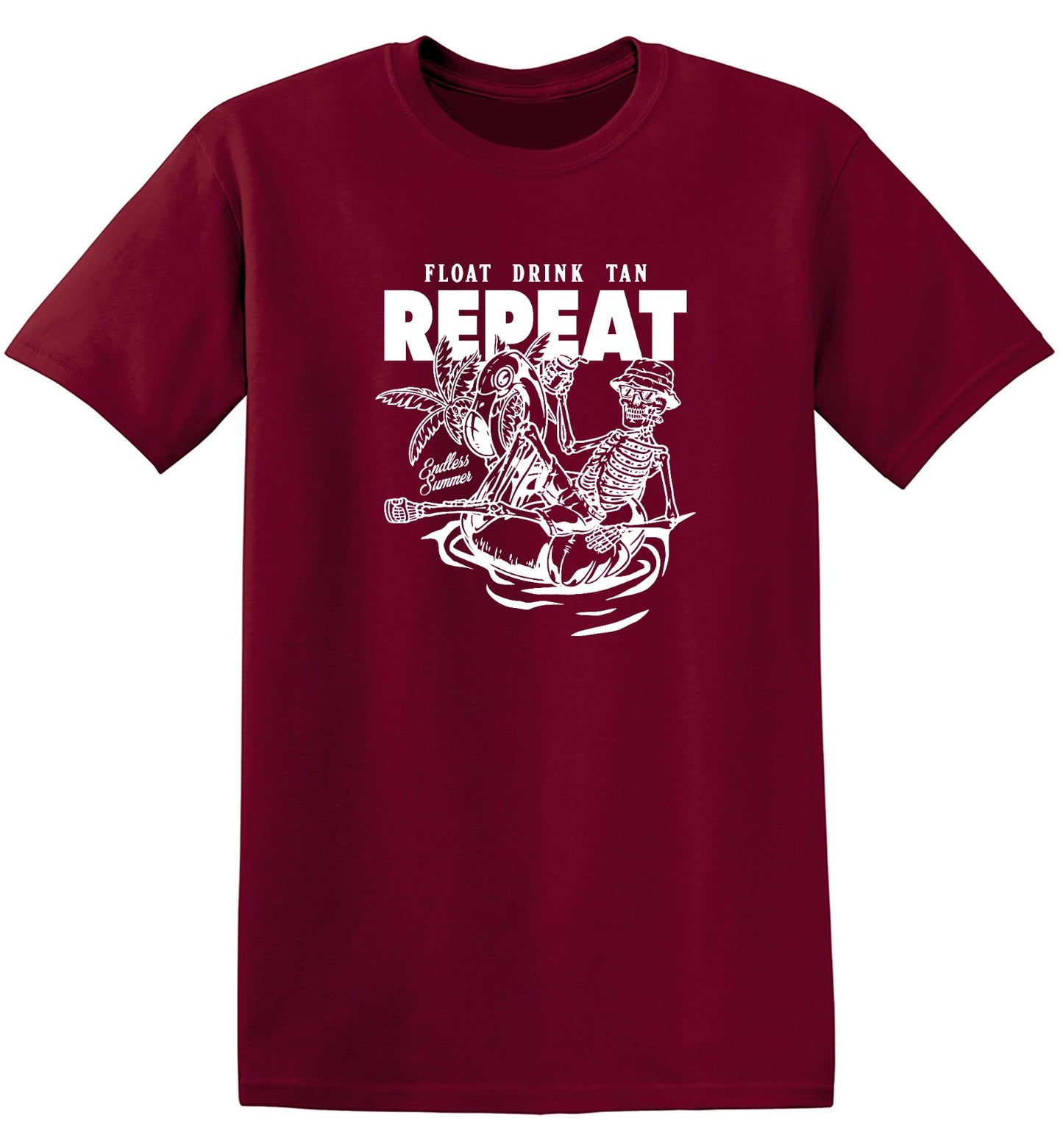 Funny T-Shirts design "Float Drink Tan Repeat Shirt - Ring Spun Tee"