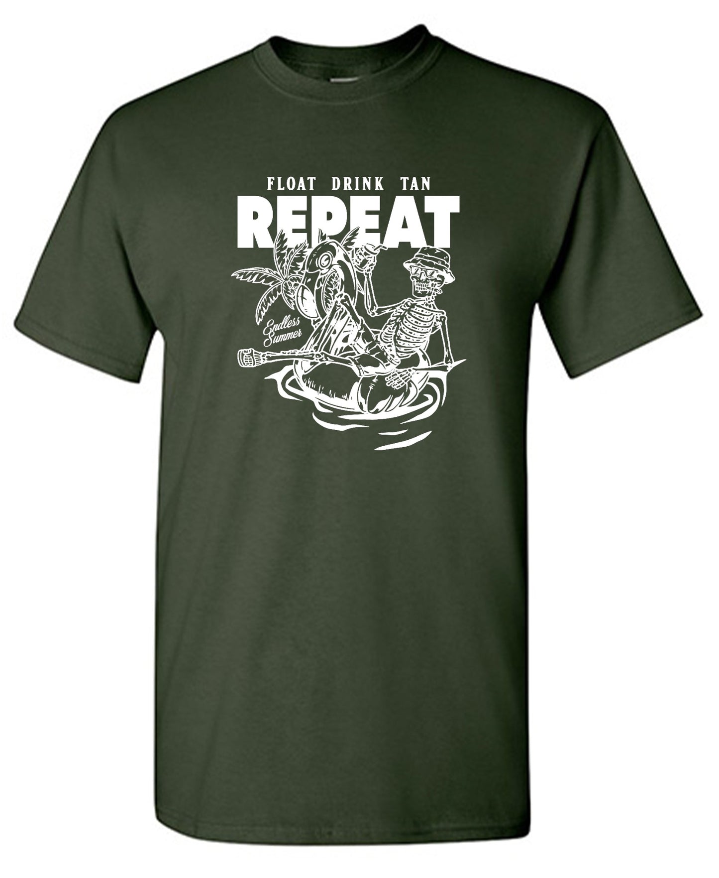 Funny T-Shirts design "Float Drink Tan Repeat Shirt"
