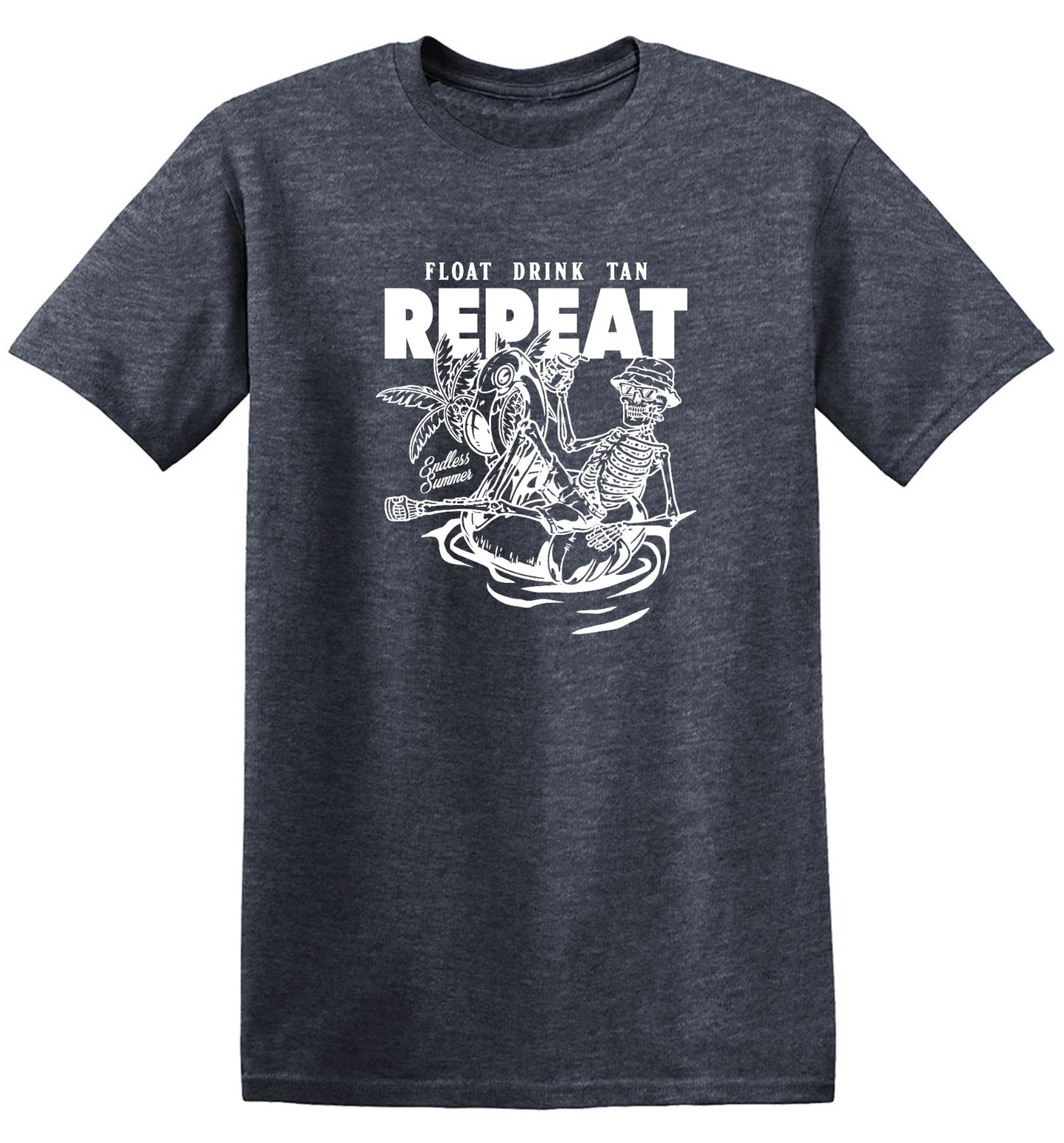 Funny T-Shirts design "Float Drink Tan Repeat Shirt - Ring Spun Tee"