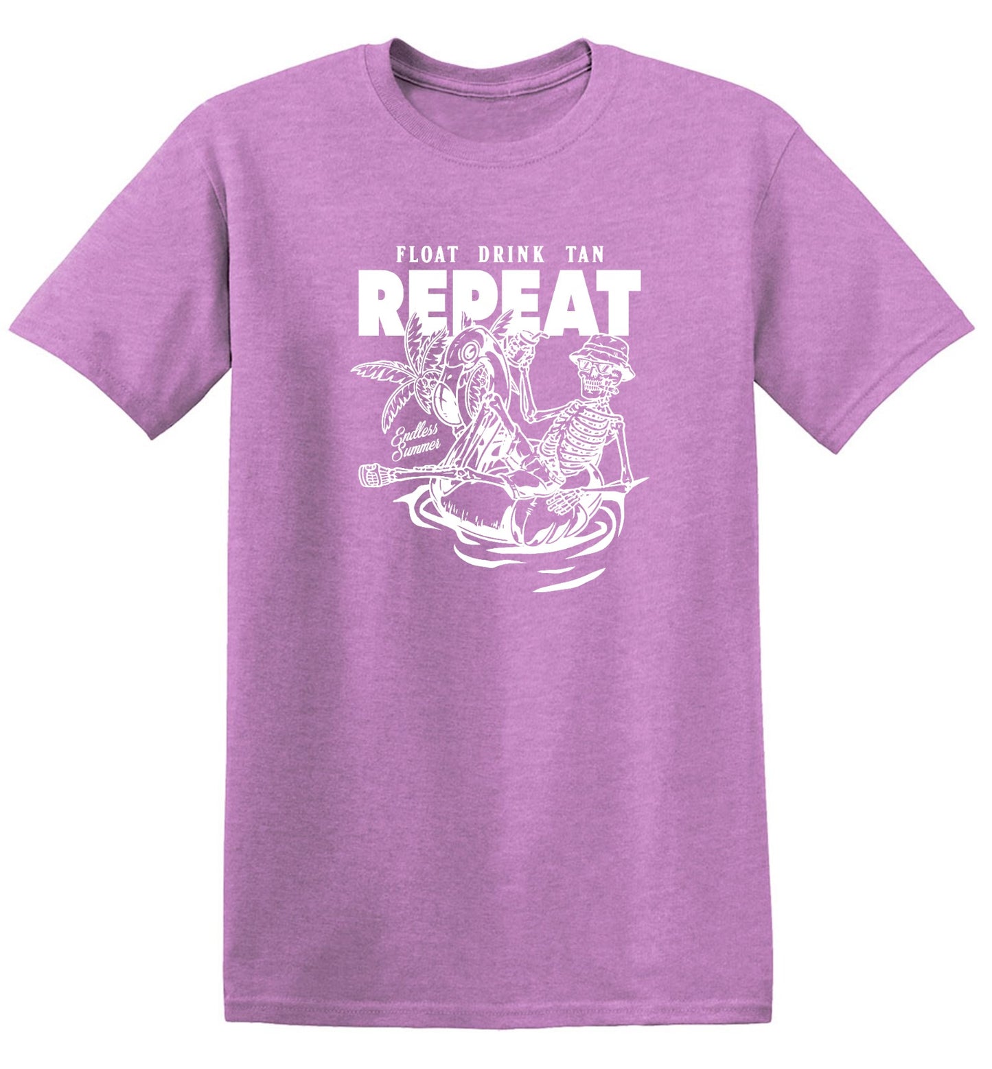 Funny T-Shirts design "Float Drink Tan Repeat Shirt - Ring Spun Tee"