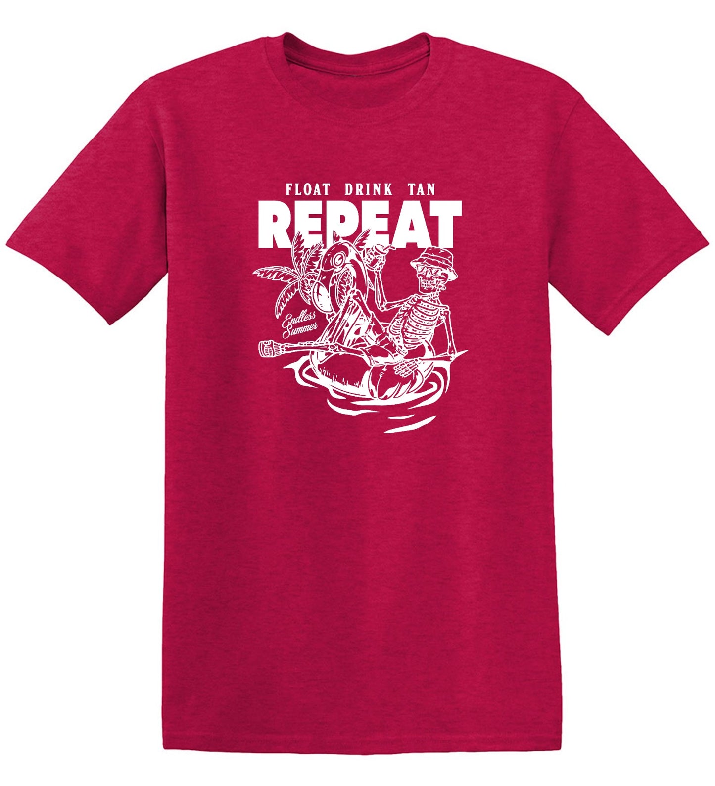 Funny T-Shirts design "Float Drink Tan Repeat Shirt - Ring Spun Tee"