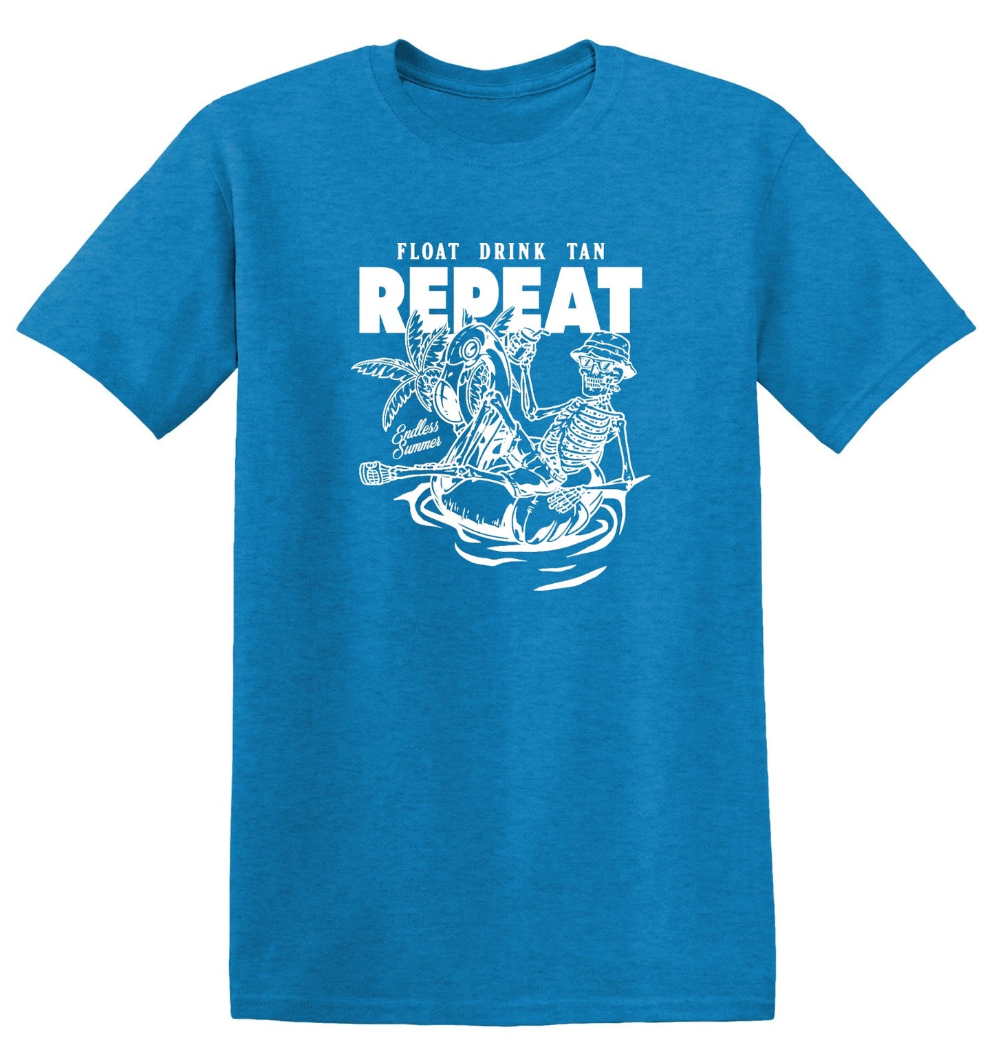 Funny T-Shirts design "Float Drink Tan Repeat Shirt - Ring Spun Tee"