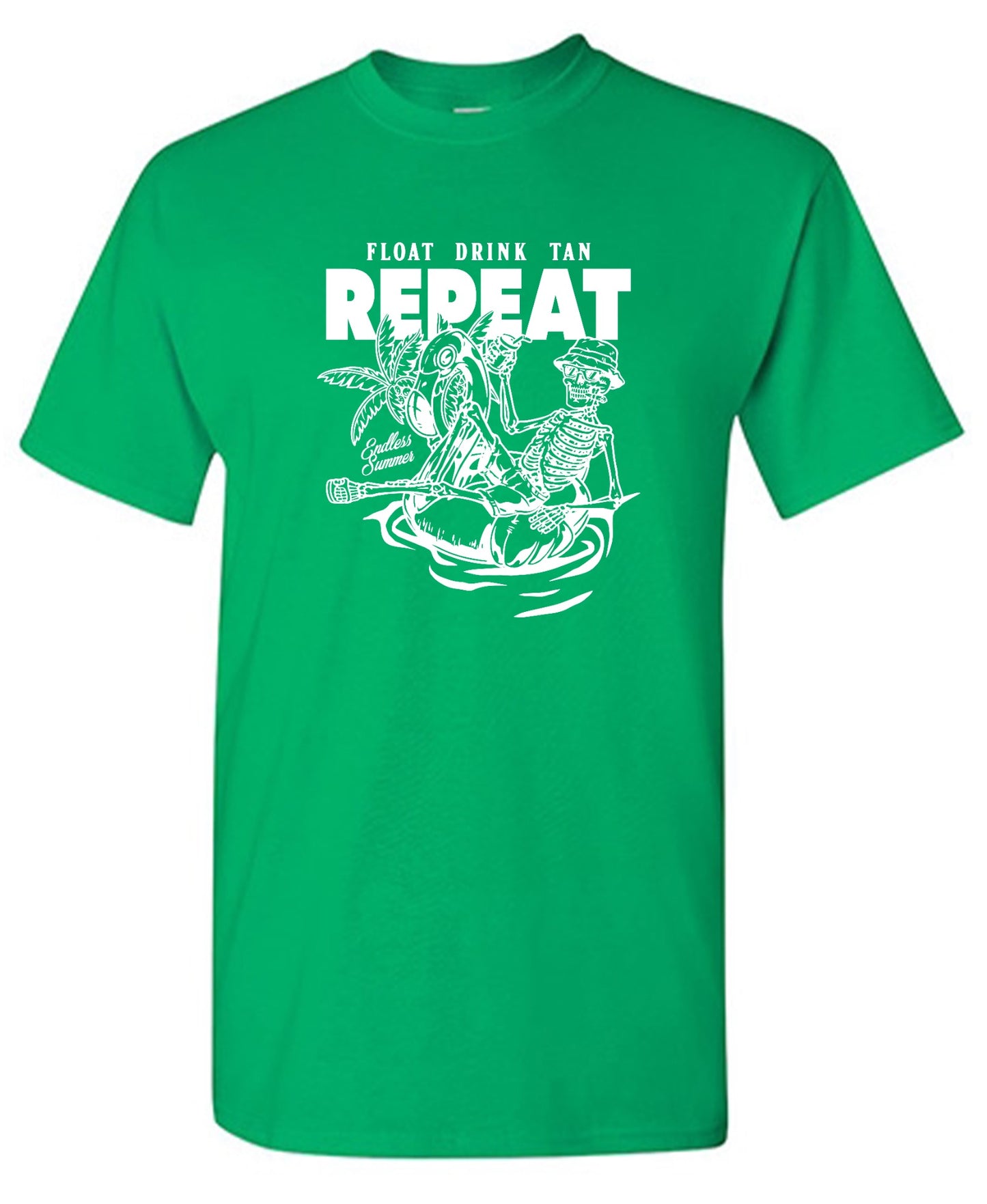 Funny T-Shirts design "Float Drink Tan Repeat Shirt - Ring Spun Tee"