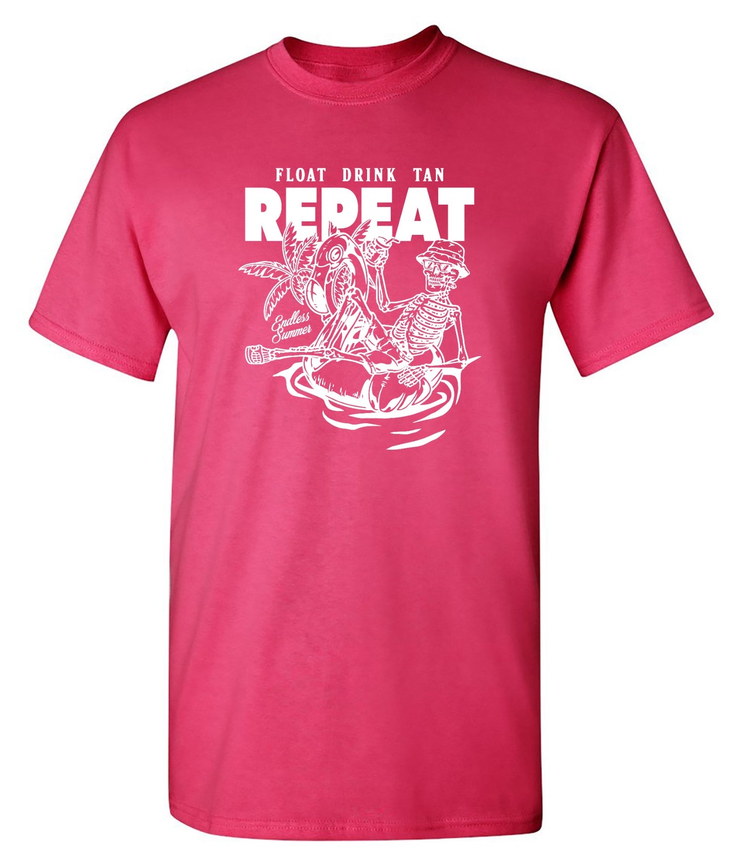 Funny T-Shirts design "Float Drink Tan Repeat Shirt - Ring Spun Tee"