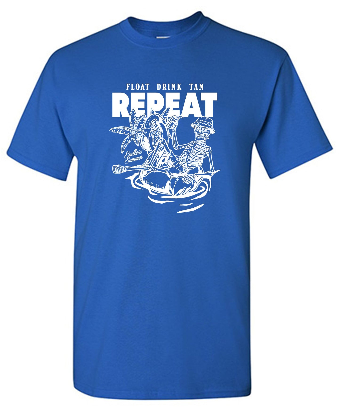 Funny T-Shirts design "Float Drink Tan Repeat Shirt - Ring Spun Tee"