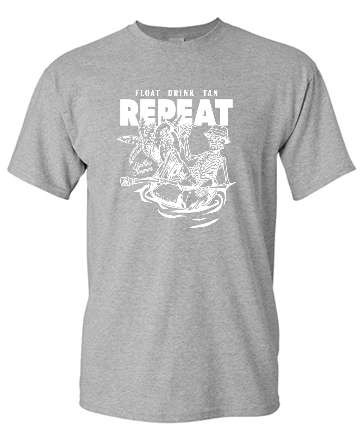 Funny T-Shirts design "Float Drink Tan Repeat Shirt - Ring Spun Tee"
