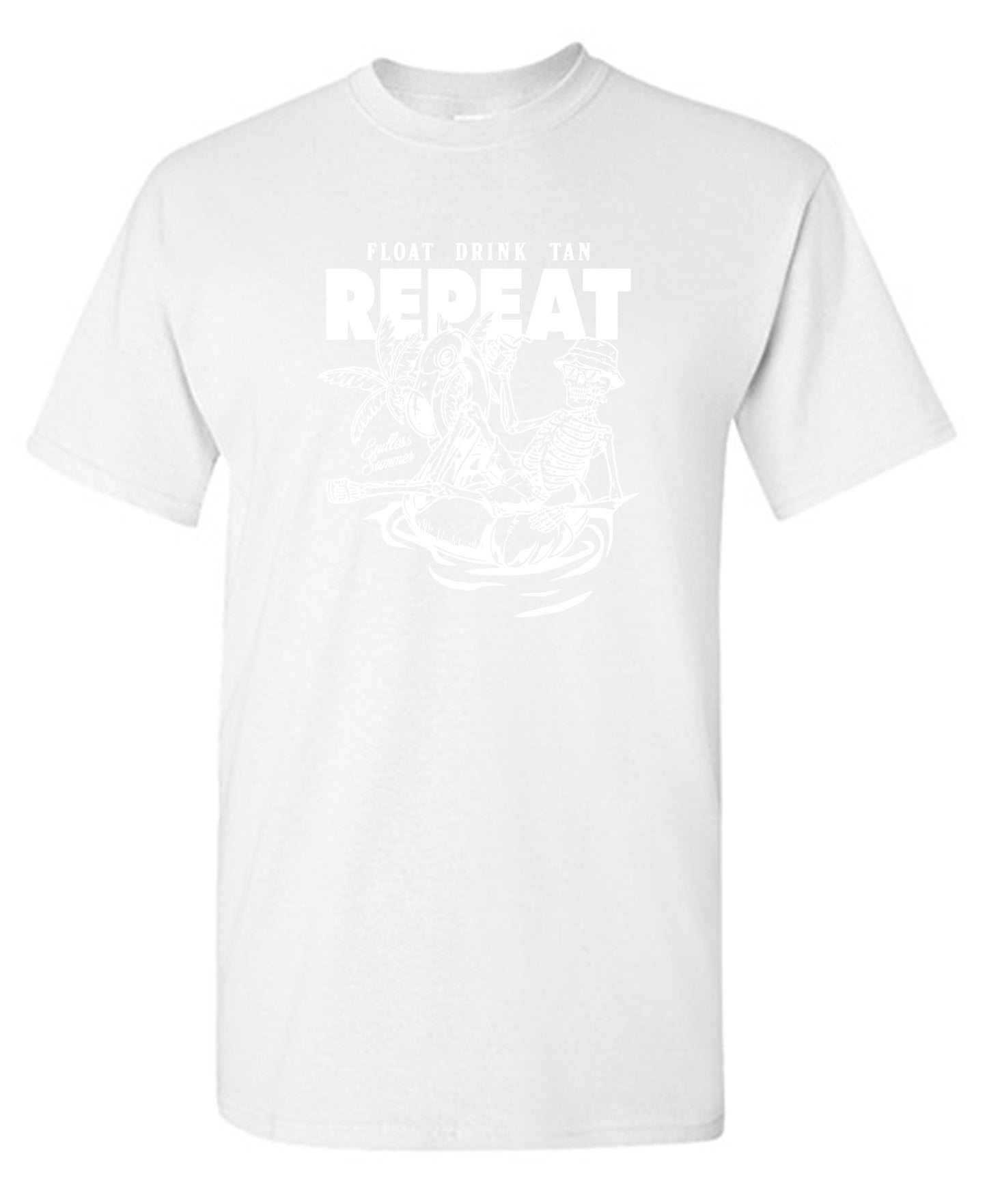 Funny T-Shirts design "Float Drink Tan Repeat Shirt - Ring Spun Tee"