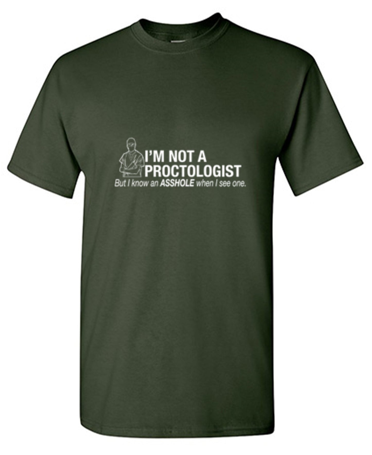 Funny T-Shirts design "I'm Not A Proctologist But I Do Know An Asshole When I see One"