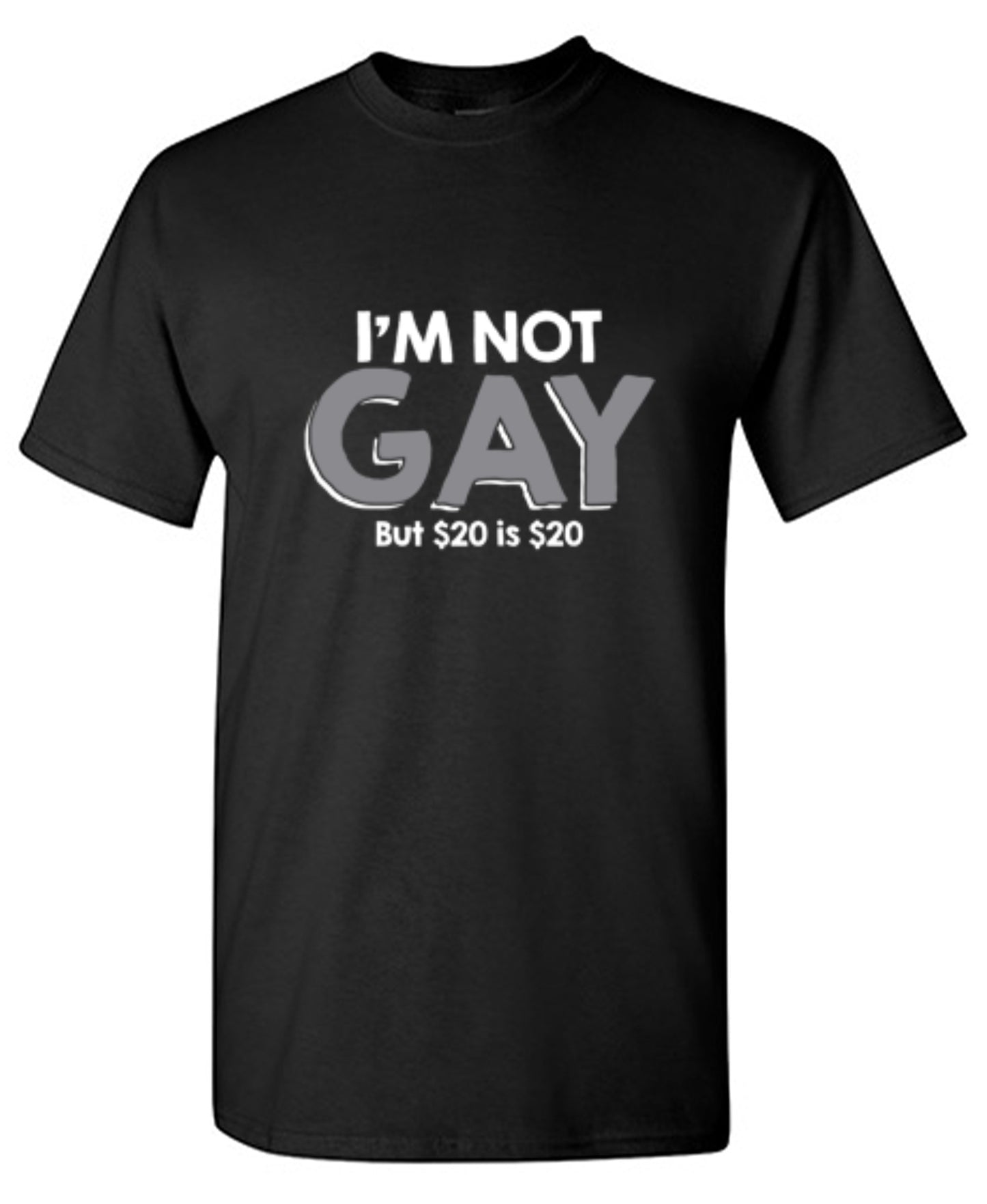 Funny T-Shirts design "I'm Not Gay But $20 is $20"