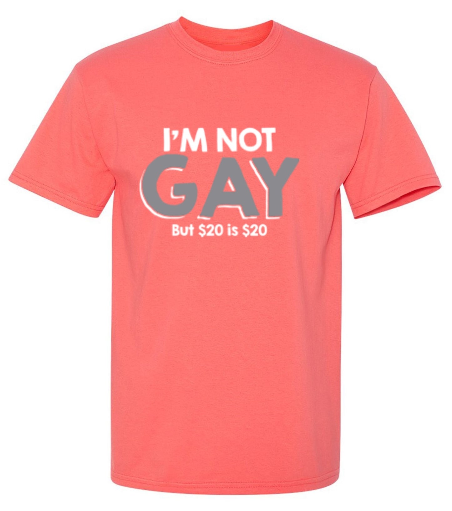 Funny T-Shirts design "I'm Not Gay But $20 is $20"
