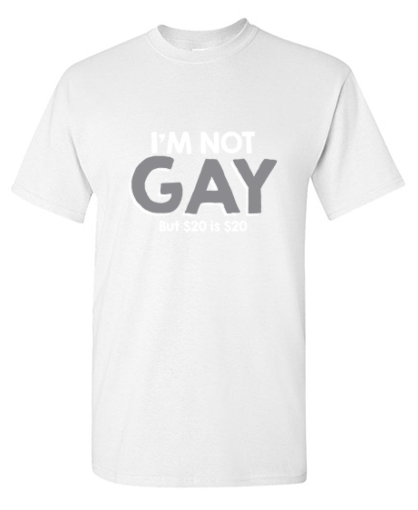 Funny T-Shirts design "I'm Not Gay But $20 is $20"