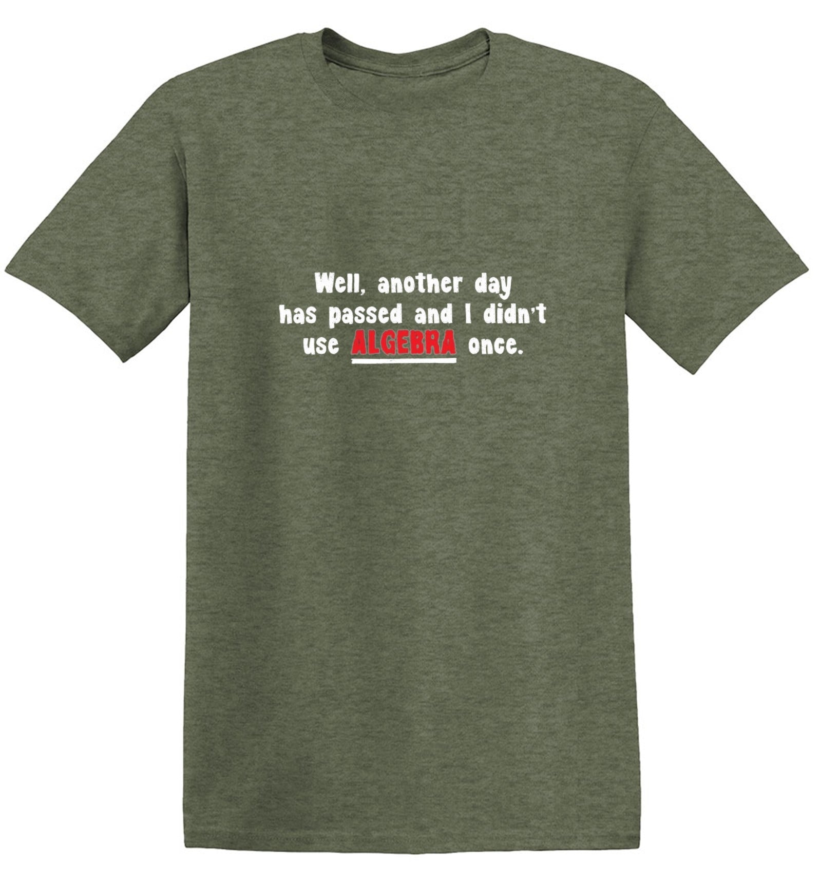Funny T-Shirts design "Well Another Day Has Passed And I Didn't Use Algebra Once"