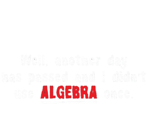 Well Another Day Has Passed And I Didn't Use Algebra Once