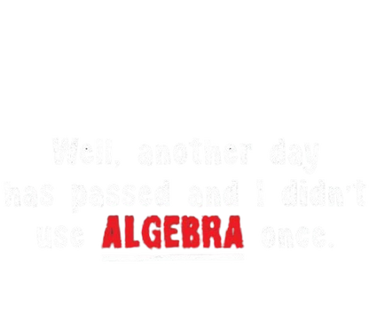 Well Another Day Has Passed And I Didn't Use Algebra Once