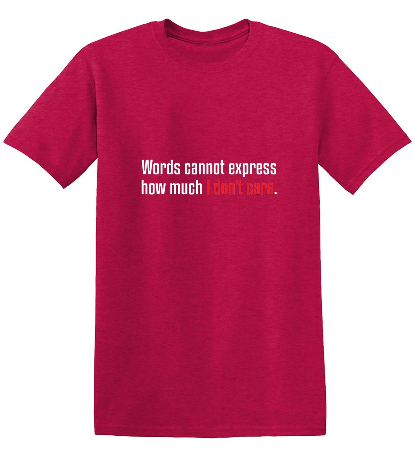 Funny T-Shirts design "Words Cannot Express How Much I Don't Care"