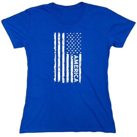 Funny T-Shirts design "Blue American Flag Shirt for 4th of July - Womens"