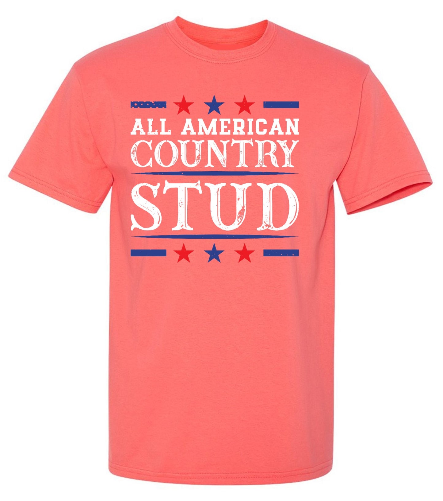 Funny T-Shirts design "All American Country Stud - Funny T-Shirt for Fourth of July"
