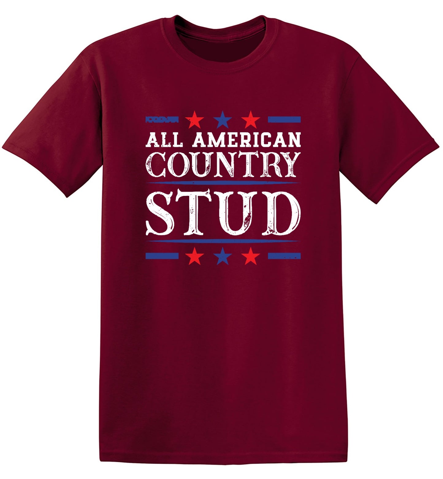 Funny T-Shirts design "All American Country Stud - Funny T-Shirt for Fourth of July"