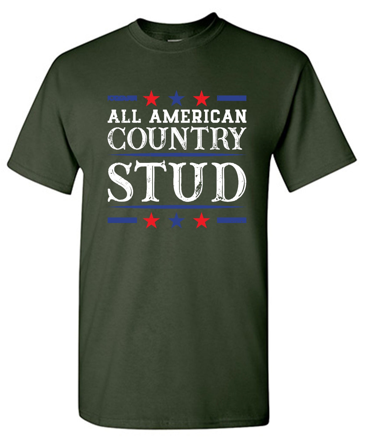 Funny T-Shirts design "All American Country Stud - Funny T-Shirt for Fourth of July"