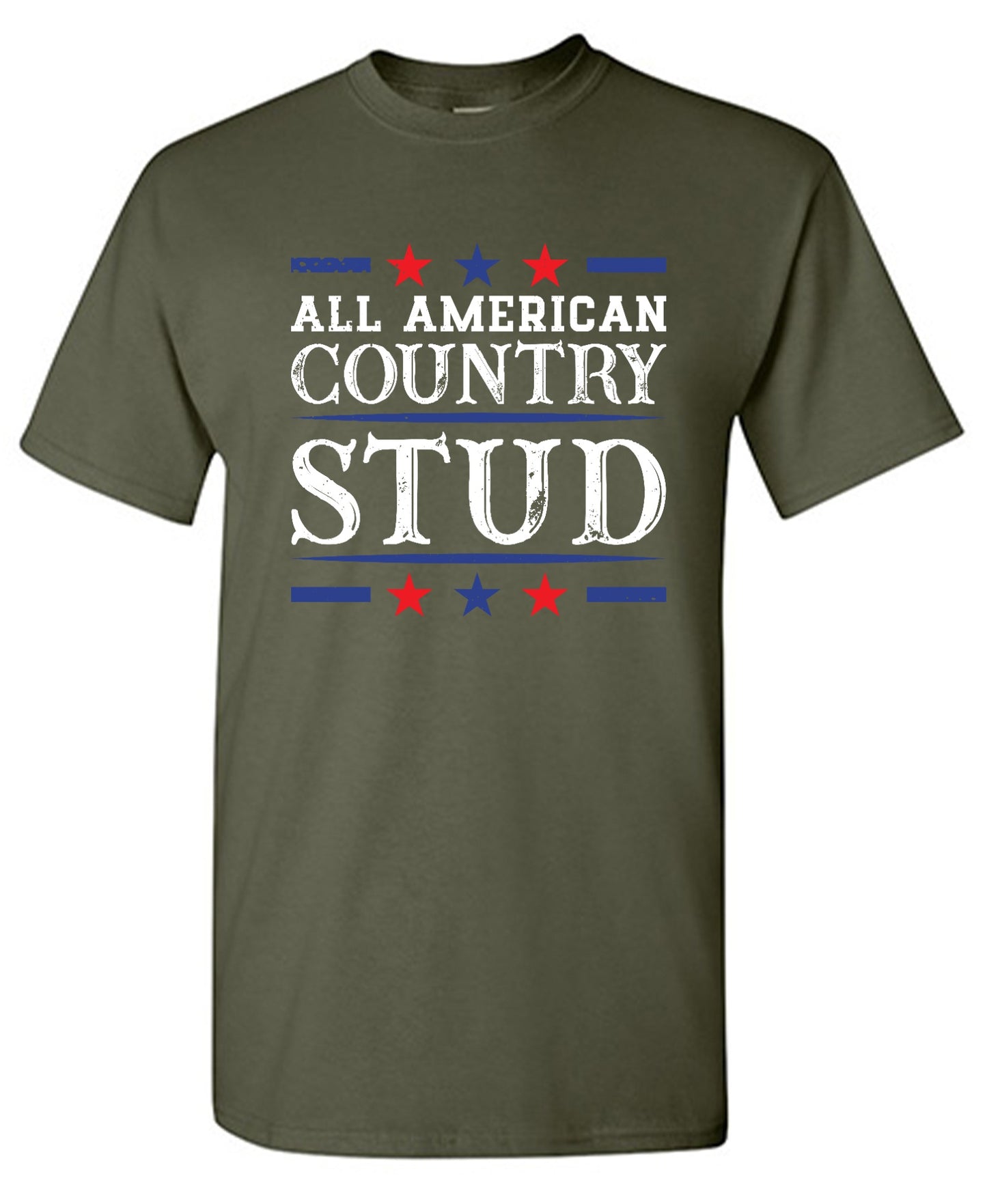 Funny T-Shirts design "All American Country Stud - Funny T-Shirt for Fourth of July"