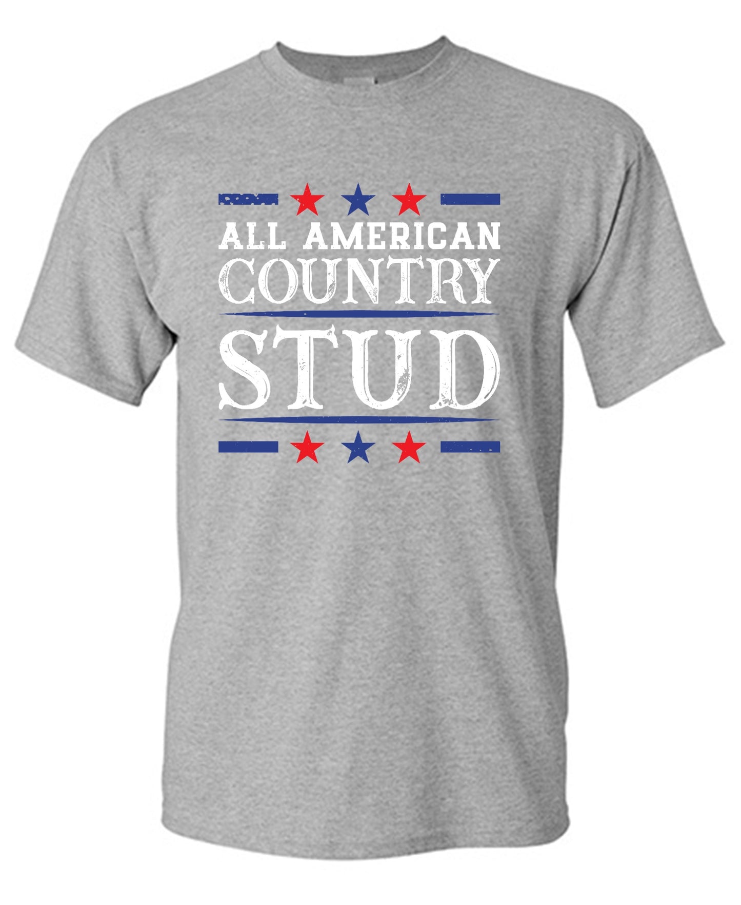 Funny T-Shirts design "All American Country Stud - Funny T-Shirt for Fourth of July"