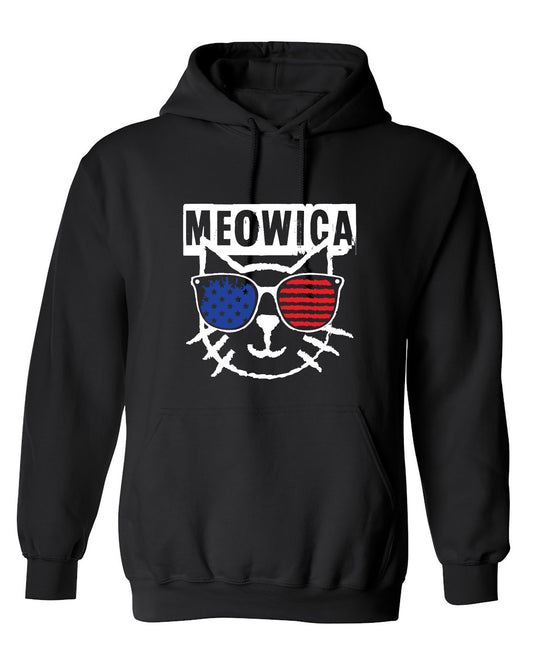 Funny T-Shirts design "Meowica,  4th of July Shirt - Hoodie"