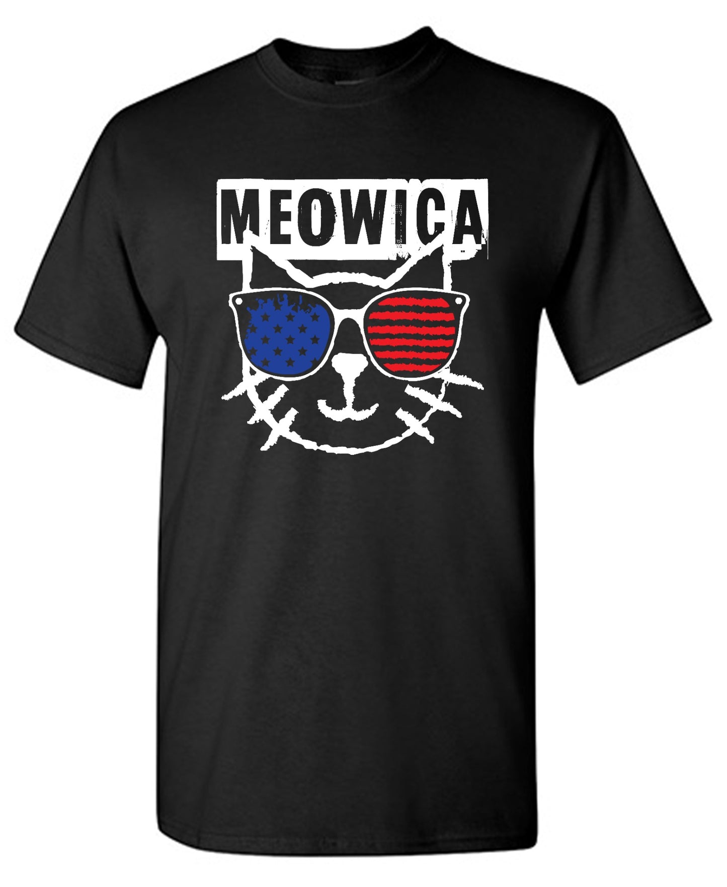 Funny T-Shirts design "Meowica,  4th of July Shirt - Youth"