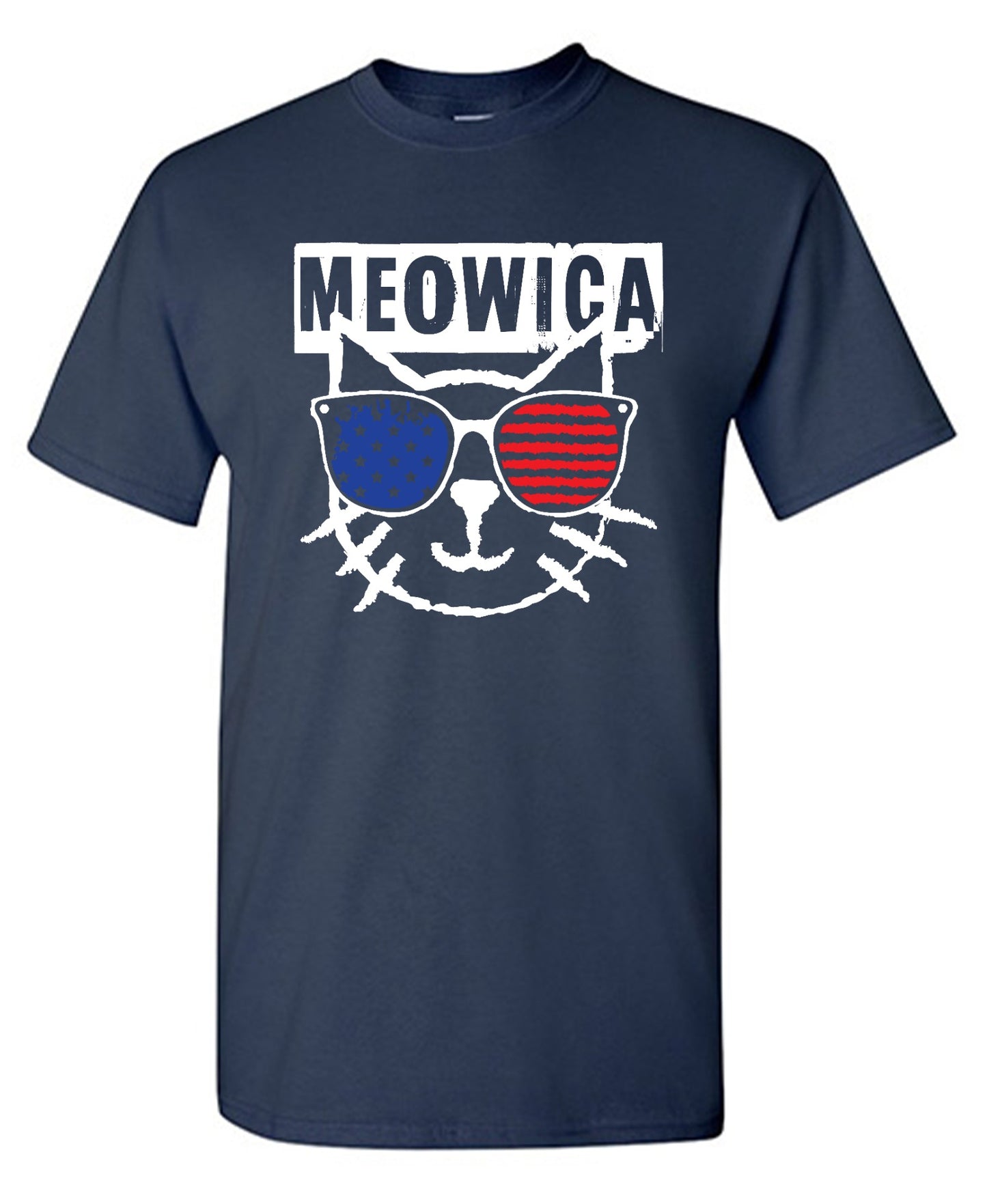 Funny T-Shirts design "Meowica,  4th of July Shirt - Youth"