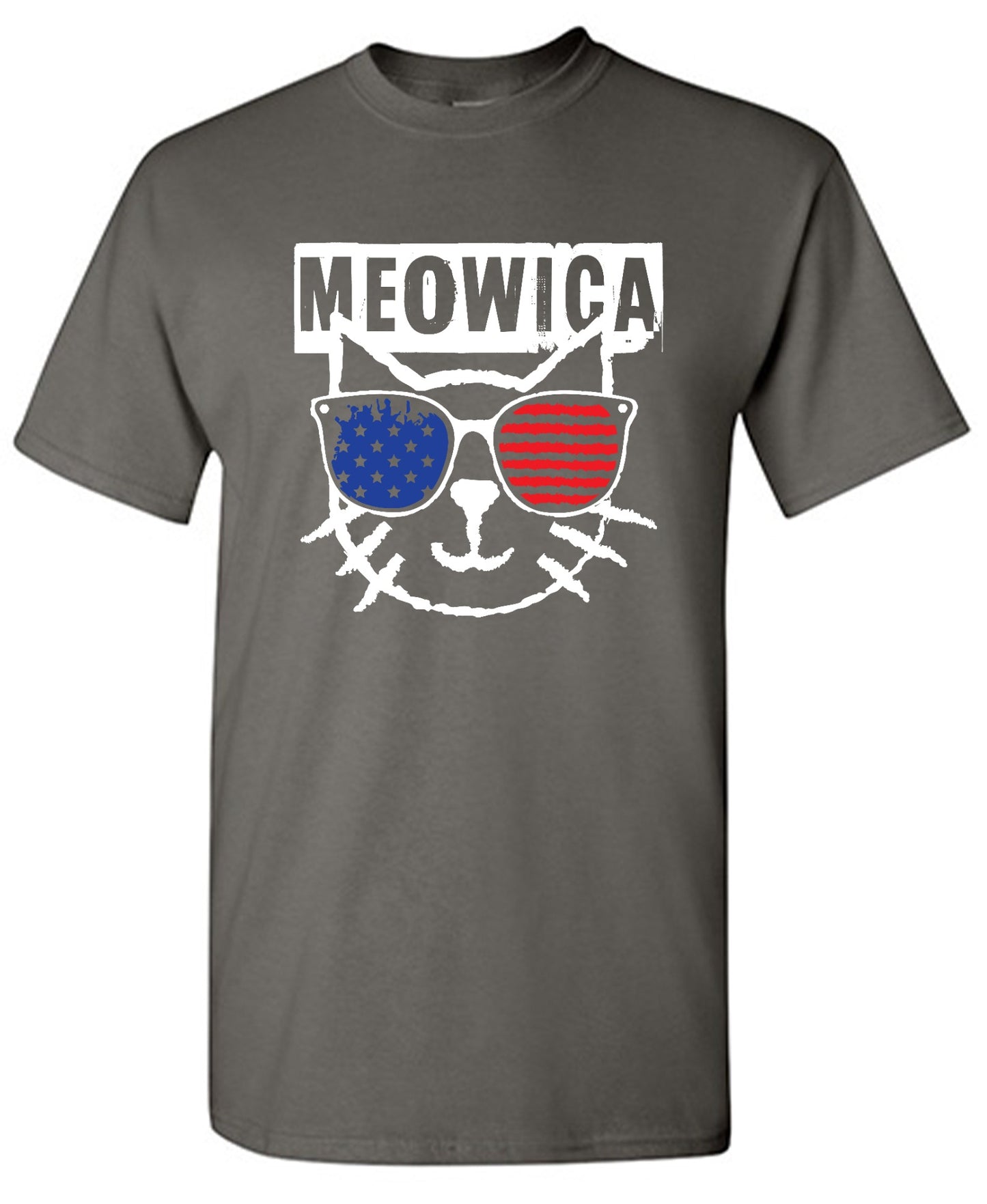 Funny T-Shirts design "Meowica,  4th of July Shirt - Youth"