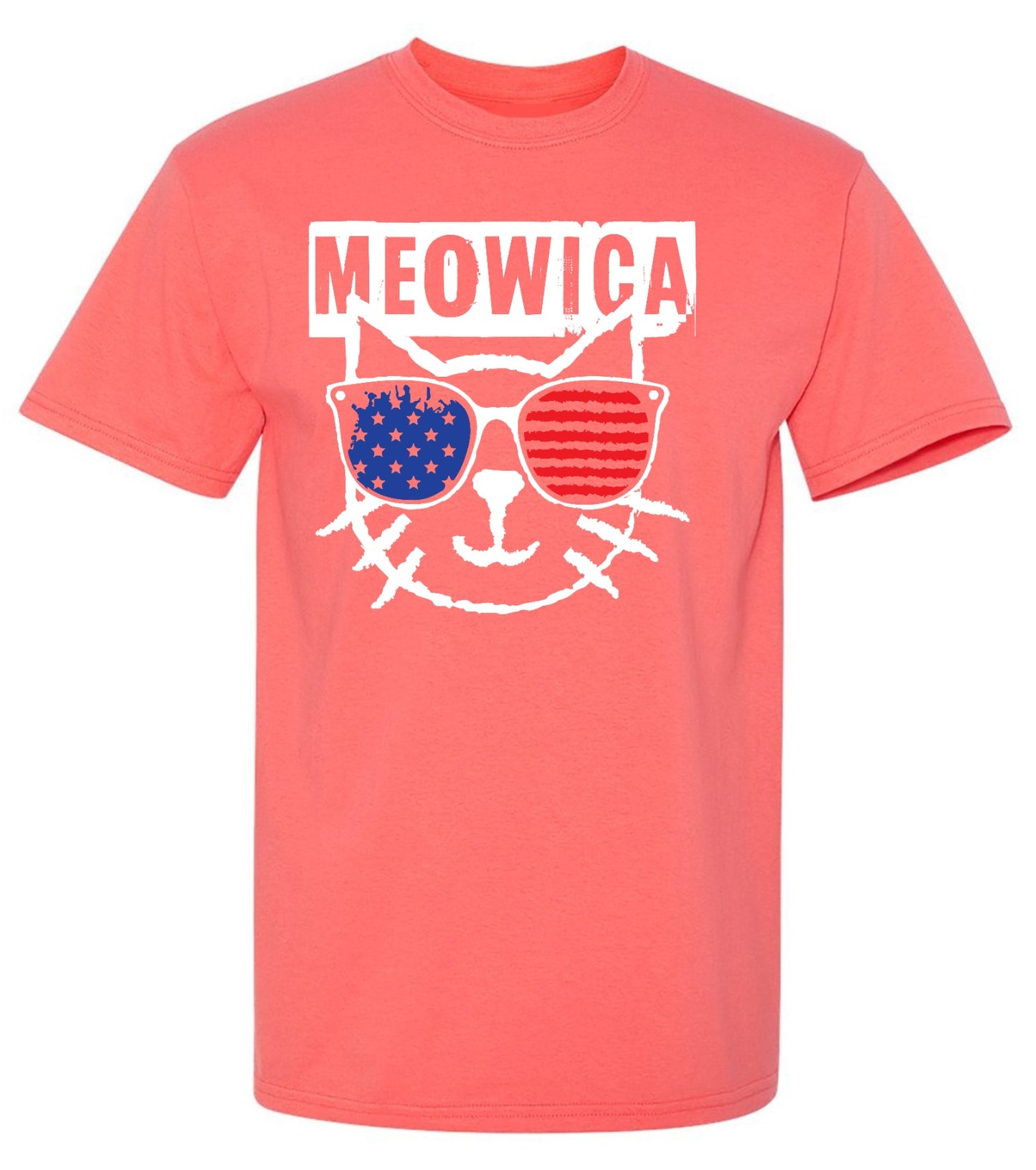 Funny T-Shirts design "Meowica,  4th of July Shirt - Youth"