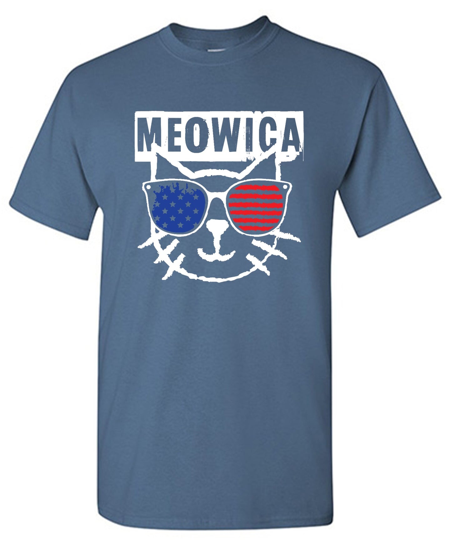 Funny T-Shirts design "Meowica,  4th of July Shirt - Youth"