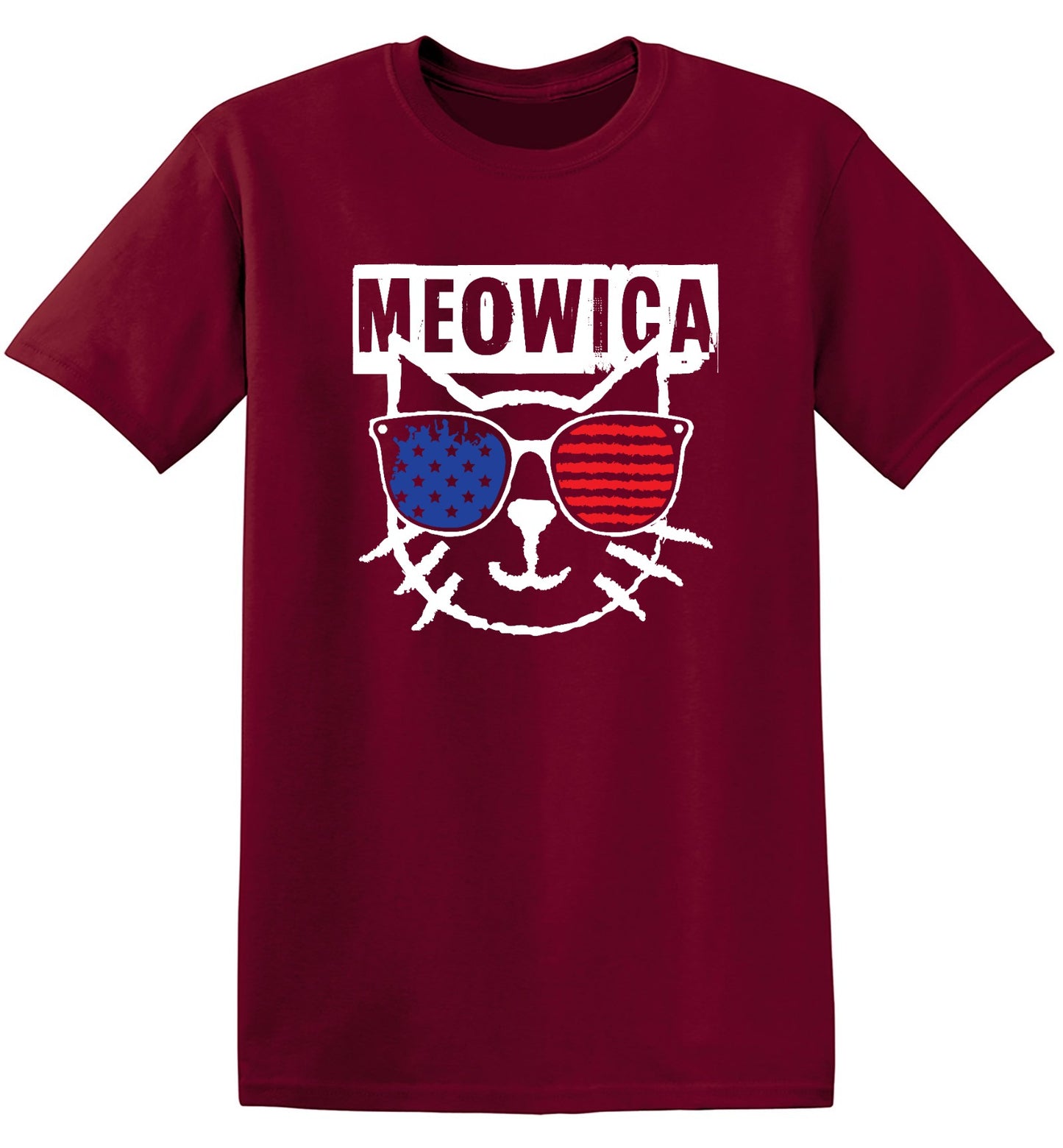 Funny T-Shirts design "Meowica,  4th of July Shirt - Youth"