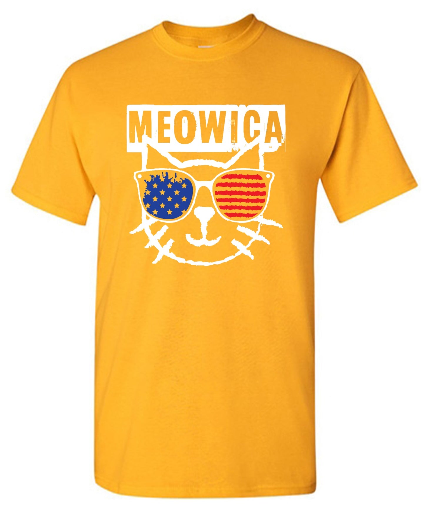 Funny T-Shirts design "Meowica,  4th of July Shirt - Youth"