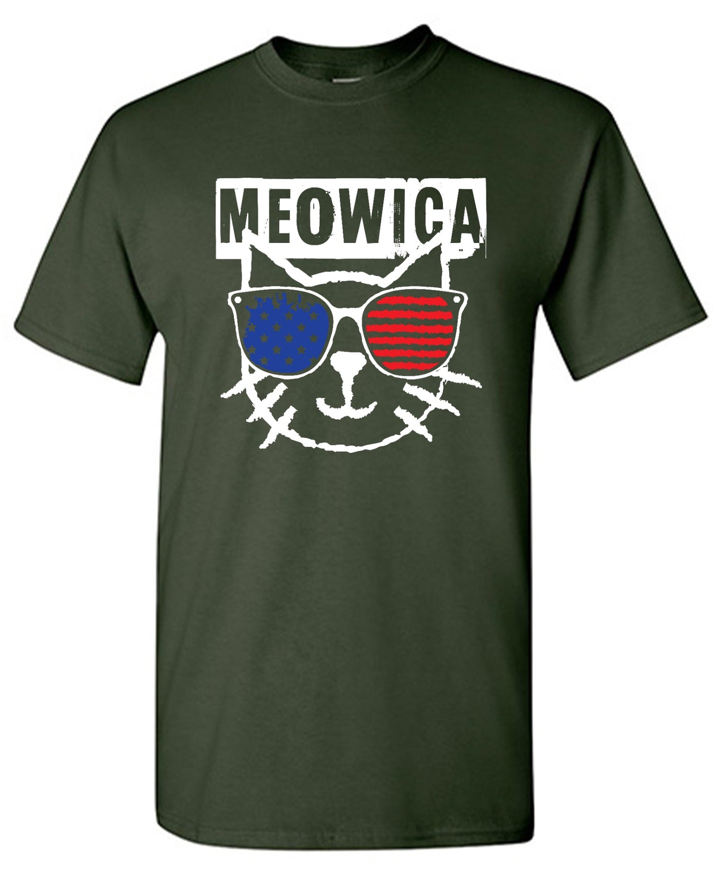 Funny T-Shirts design "Meowica,  4th of July Shirt - Youth"