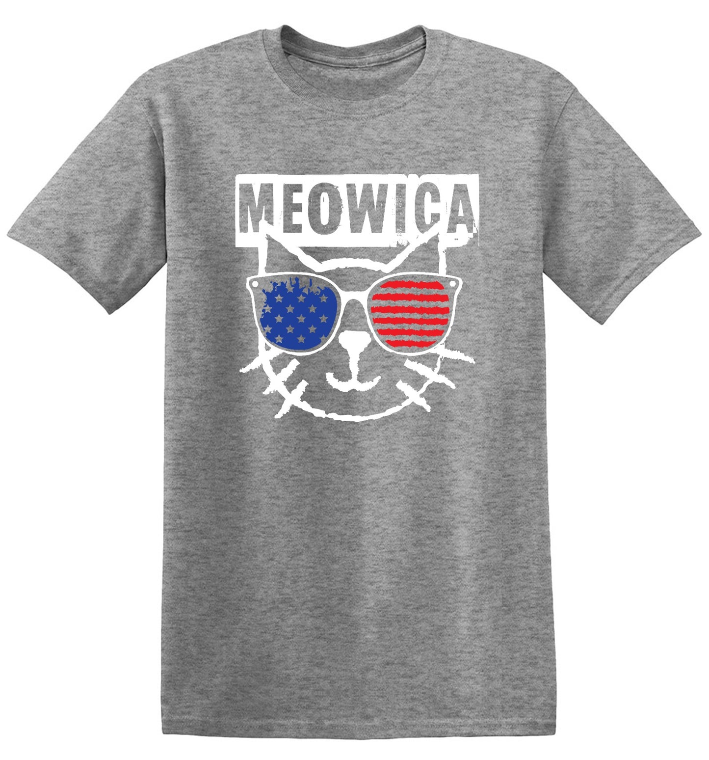 Funny T-Shirts design "Meowica,  4th of July Shirt - Youth"