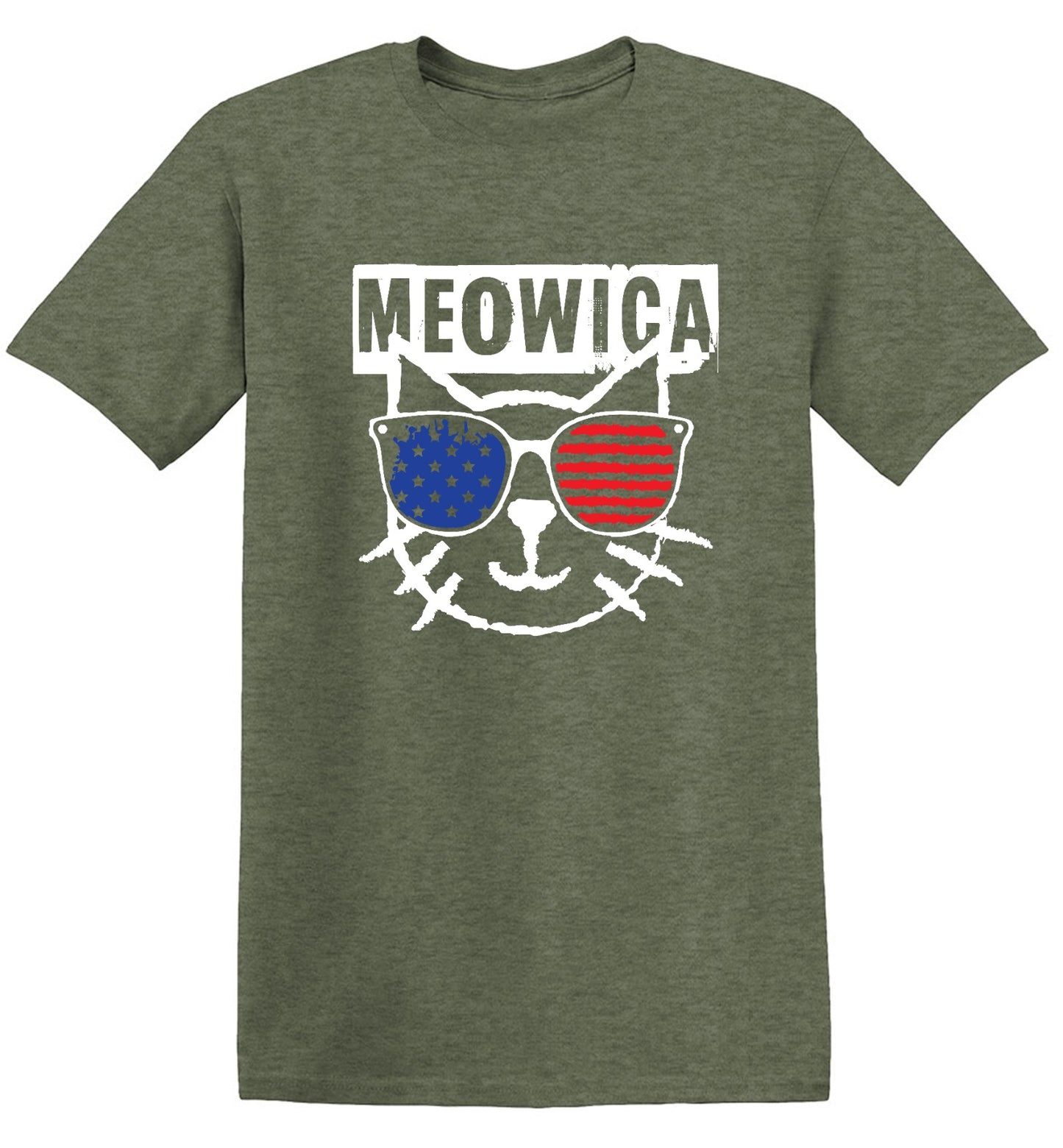 Funny T-Shirts design "Meowica,  4th of July Shirt - Youth"