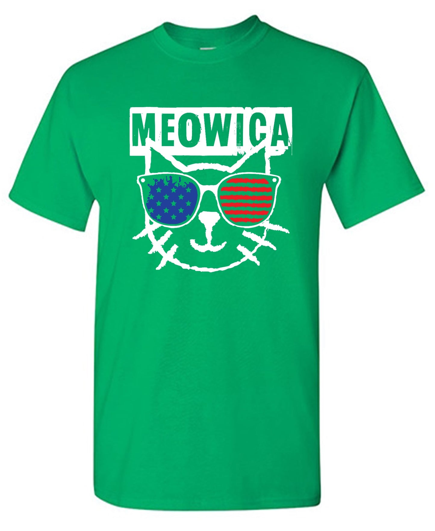 Funny T-Shirts design "Meowica,  4th of July Shirt - Youth"