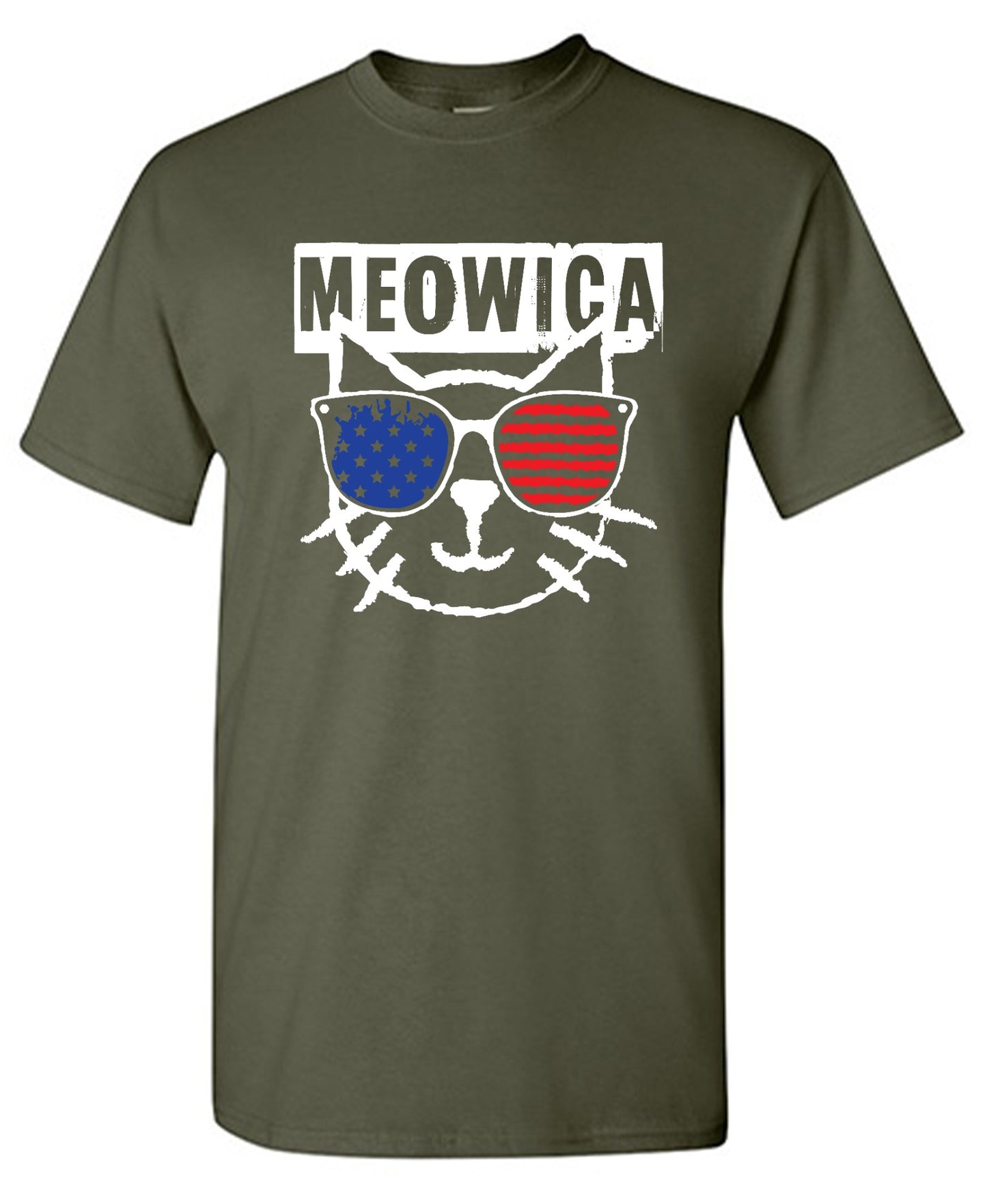 Funny T-Shirts design "Meowica,  4th of July Shirt - Youth"
