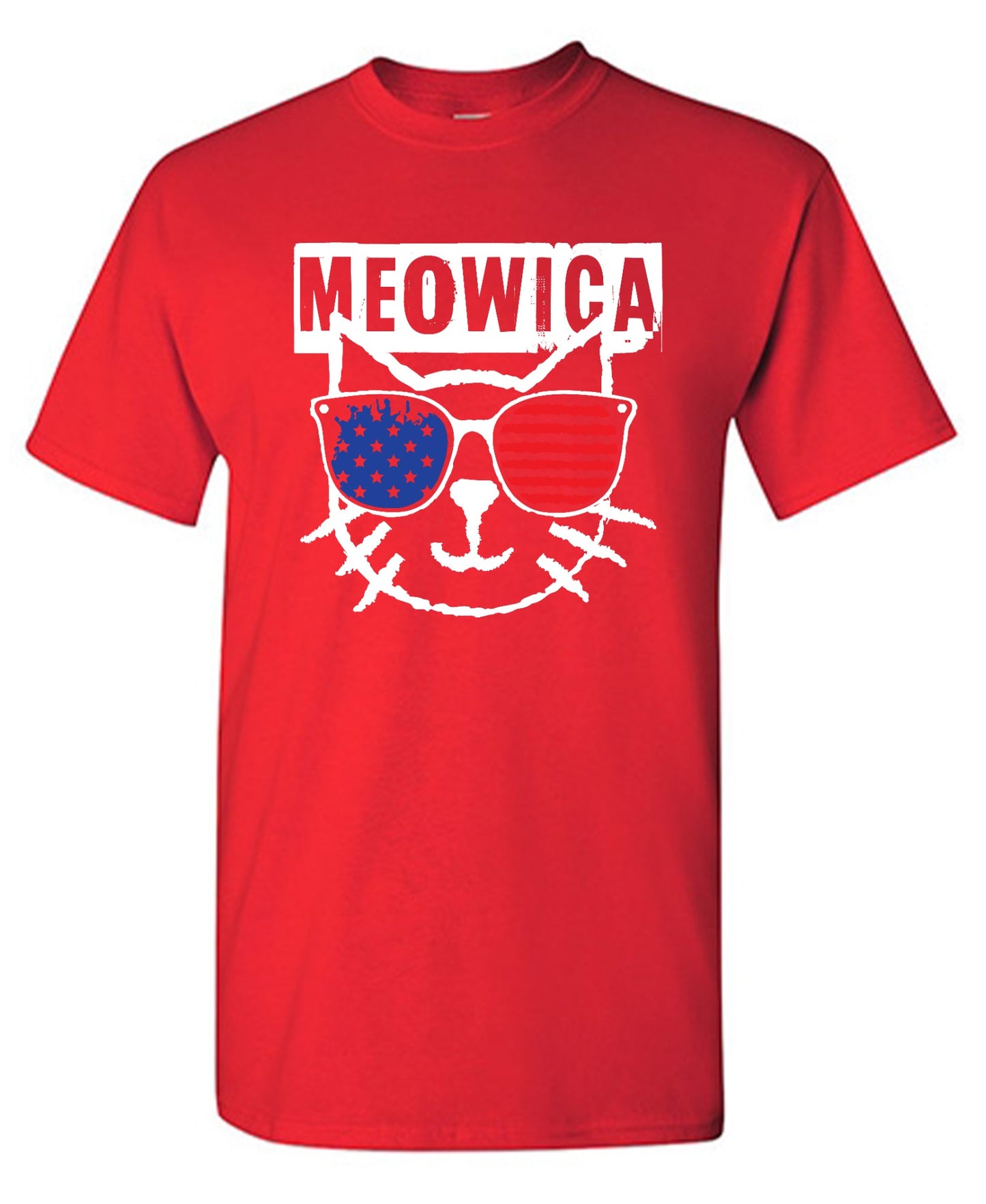Funny T-Shirts design "Meowica,  4th of July Shirt - Youth"