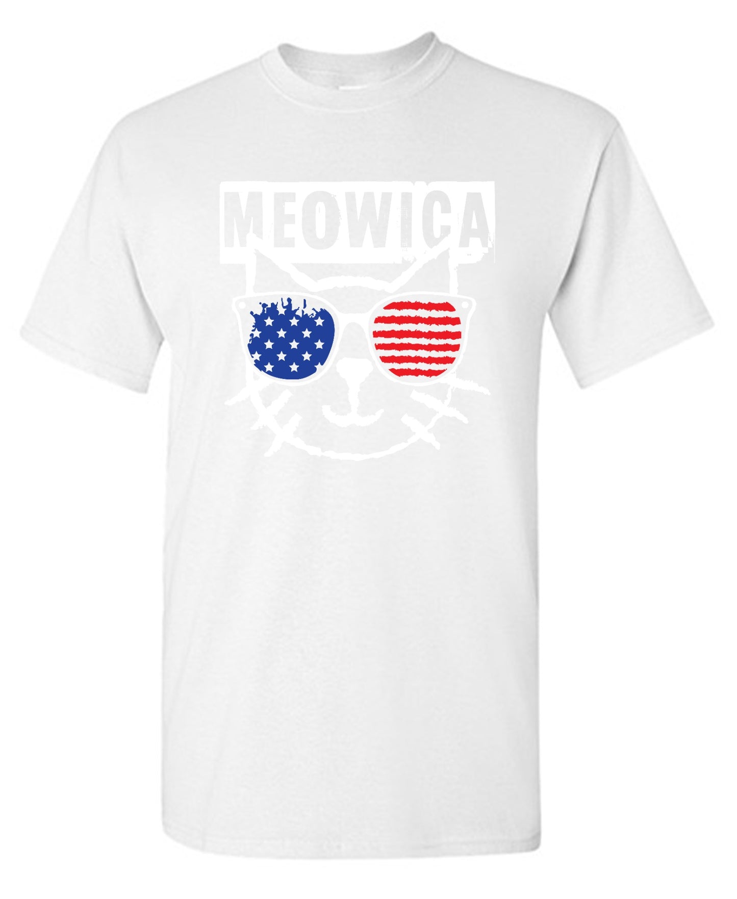 Funny T-Shirts design "Meowica,  4th of July Shirt - Youth"