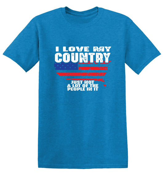 Funny T-Shirts design "I Love My Country, Just Not A Lot Of The People In It - 4th of July Shirt"