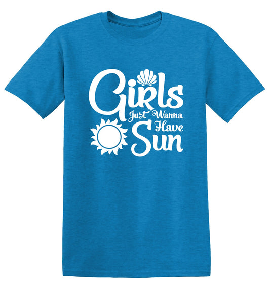 Funny T-Shirts design "Girls Just Wanna Have Sun"