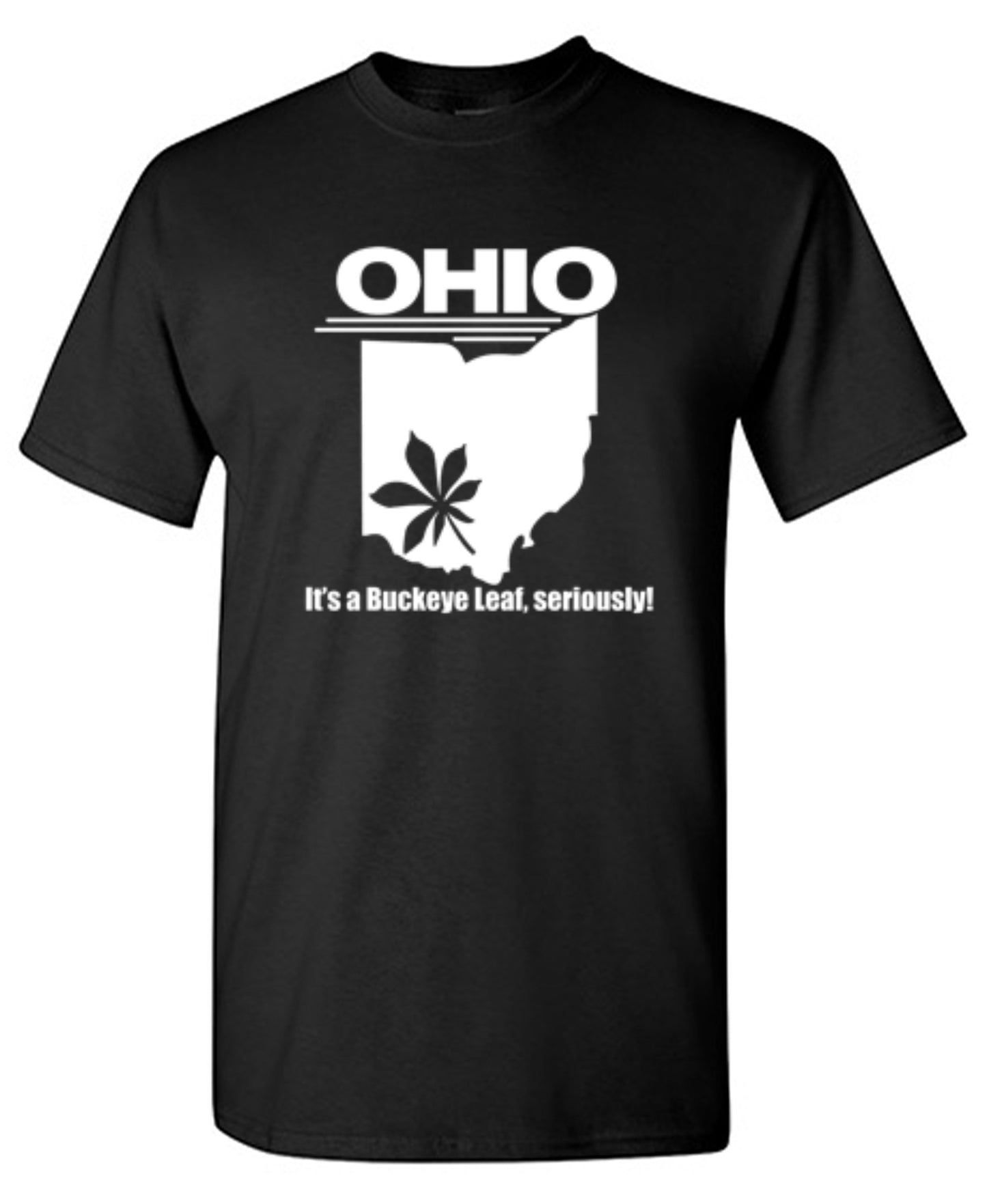Funny T-Shirts design "Ohio It's A Buckeye Leaf, Seriously! T-Shirt"