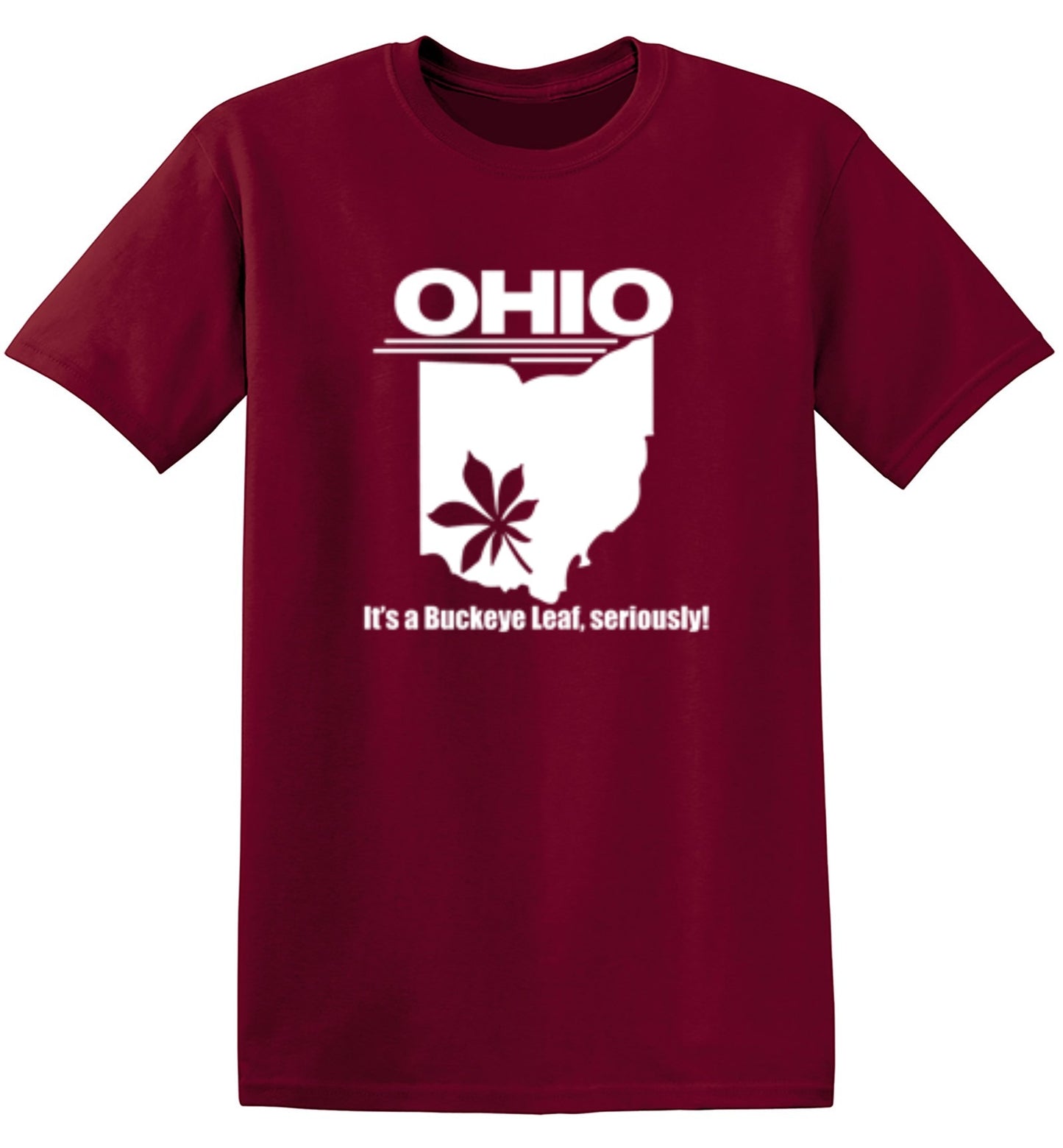Funny T-Shirts design "Ohio It's A Buckeye Leaf, Seriously! T-Shirt"