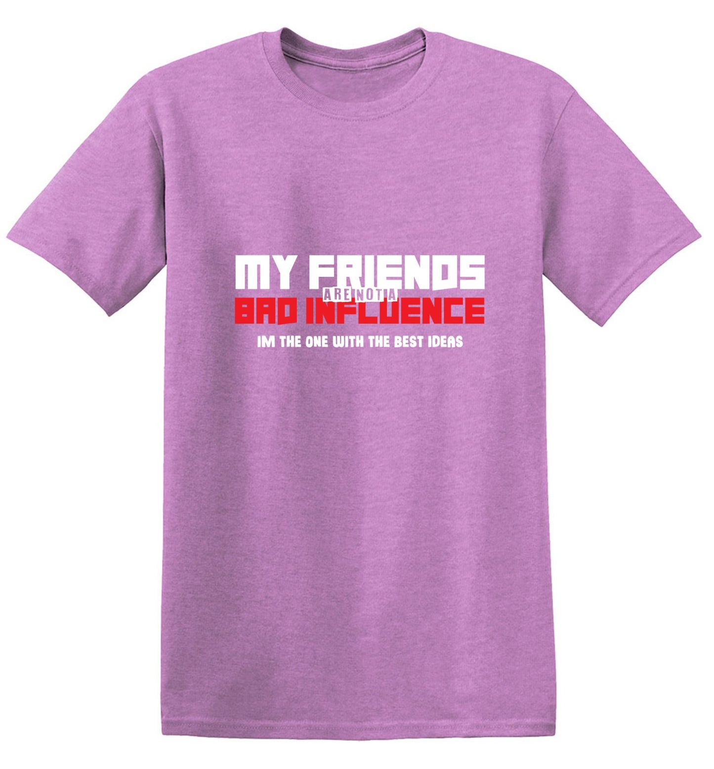 Funny T-Shirts design "My Friends are not a Bad Influence, I am the One with the Best Ideas"