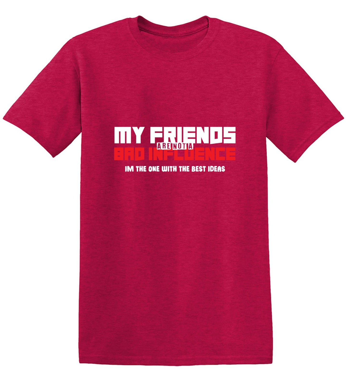 Funny T-Shirts design "My Friends are not a Bad Influence, I am the One with the Best Ideas"